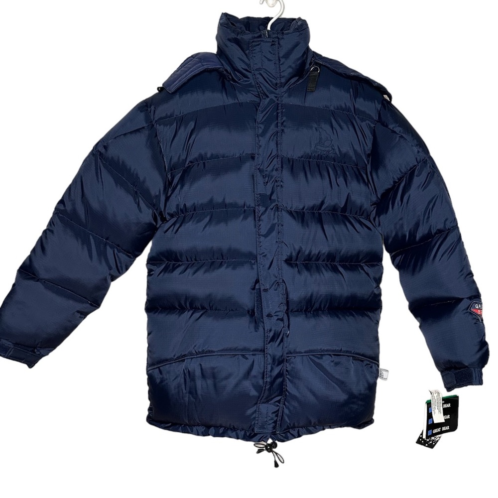Men’s Vintage Down-Filled Puffy Blue Jacket Medium - Picture 1 of 13